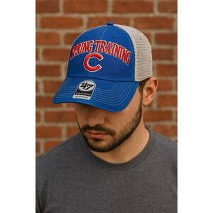 Chicago Cubs Hat Spring‎ Training 47 Blue Mesh Trucker Snapback Limited Edition